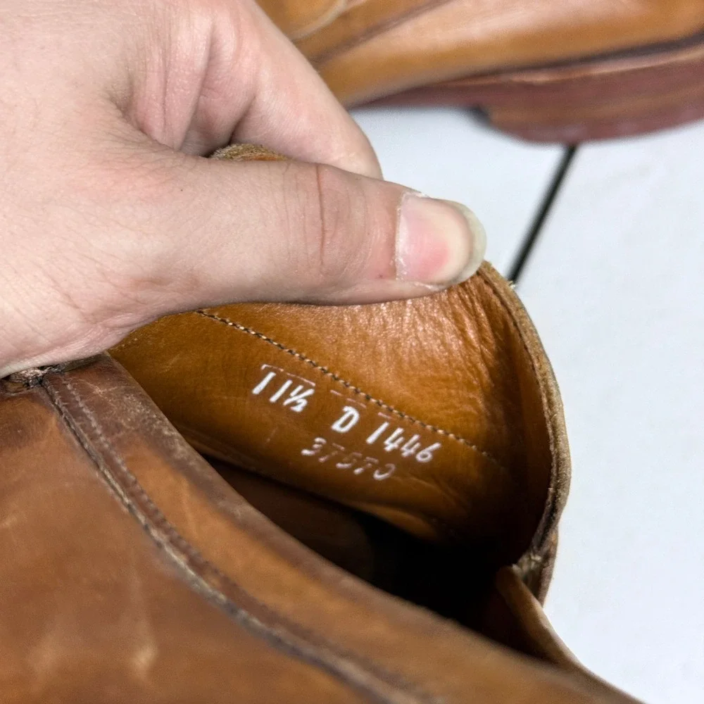 Allen Edmonds Archer Penny Loafer Mens 11.5 D Tan Leather Dainite Sole 1446